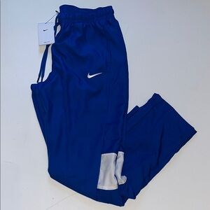 Nike Warm Up Pants Womens L blue white ankle snaps CJ1805 Mesh Lining $75